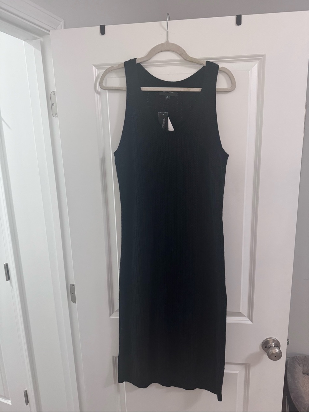 Banana Republic Classic Black Ribbed Sweater Tank Dress, NWT